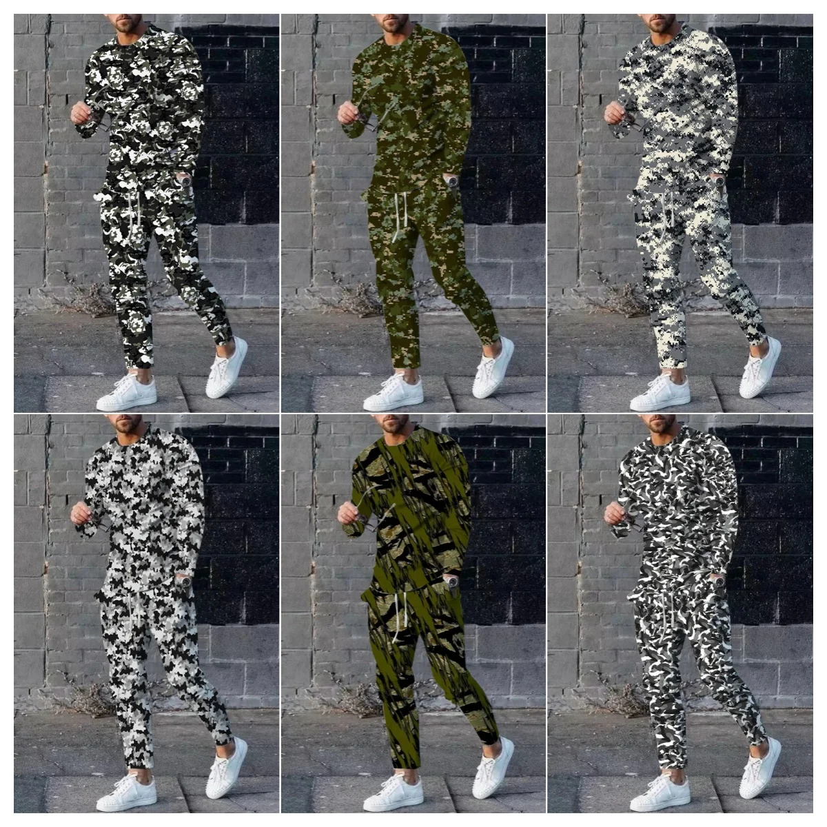 

Охотничья одежда, мужская футболка с длинными рукавами, комплект с камуфляжным камуфляжным узором, футболка с 3D принтом, комплект с длинными брюками, комплект из двух предметов