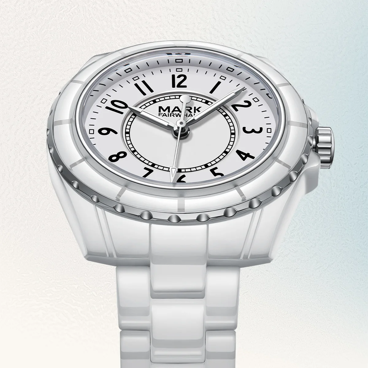 Reloj de pulsera de cuarzo de cerámica de lujo Mark Fairwhale para mujer, reloj de vestir blanco, regalo de moda para mujer, nuevo estilo 2025