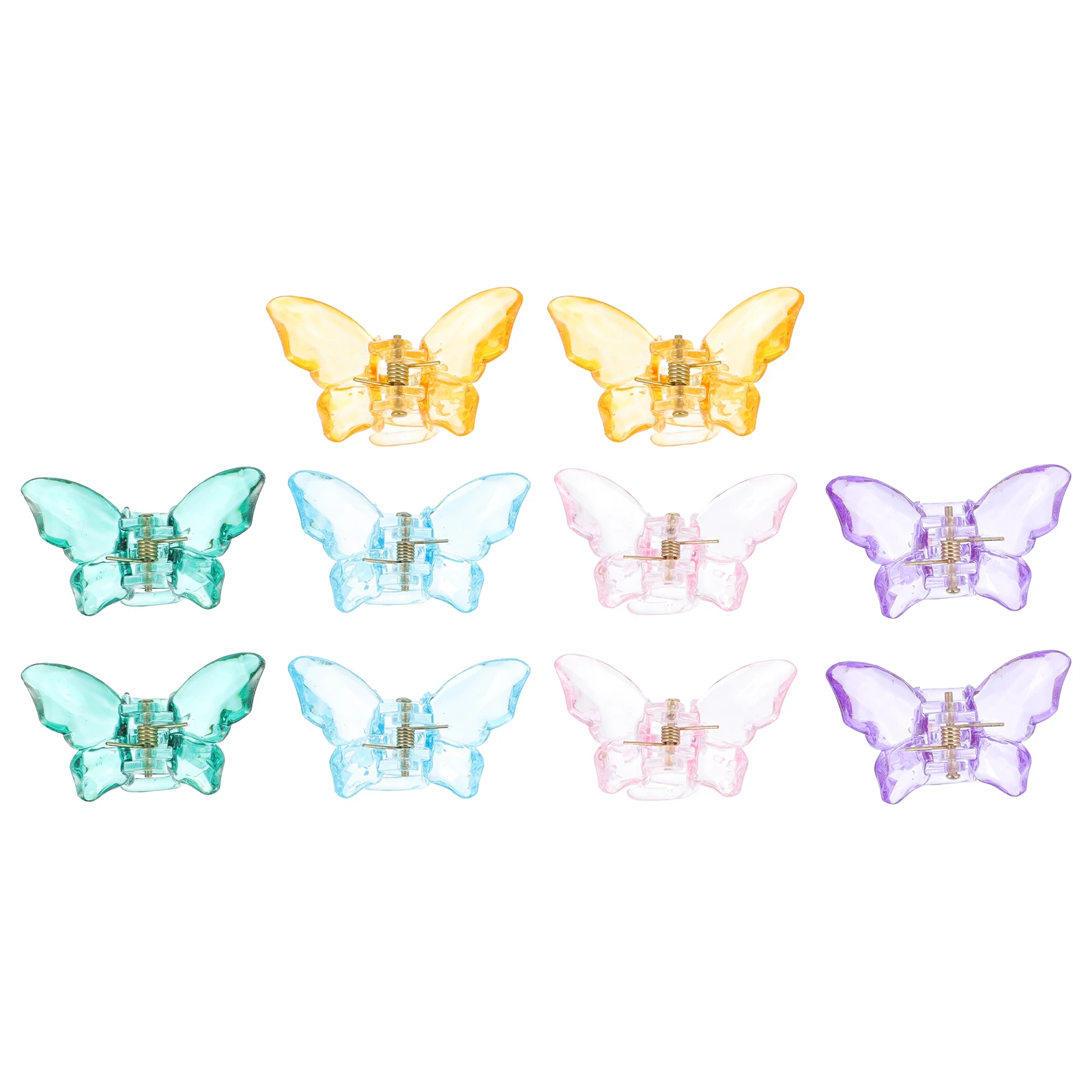 

10pcs Colorful Butterfly Clips Acrylic Small Clasp Women's Mini Claw Clamp Styling Tool Elegant Durable Butterflies Hair Clip