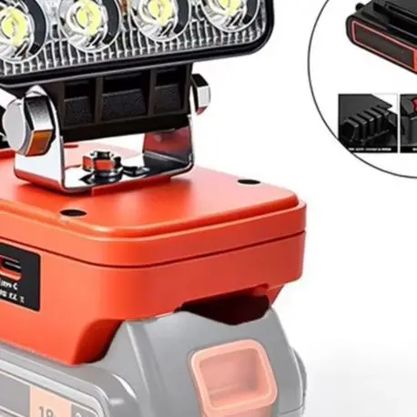

LED Work Light Adjustable Brightness For 20V Lithium Battery LBXR20 LBXR2020APB Outdoor Camping Vehicle Repair Tool Orange Black