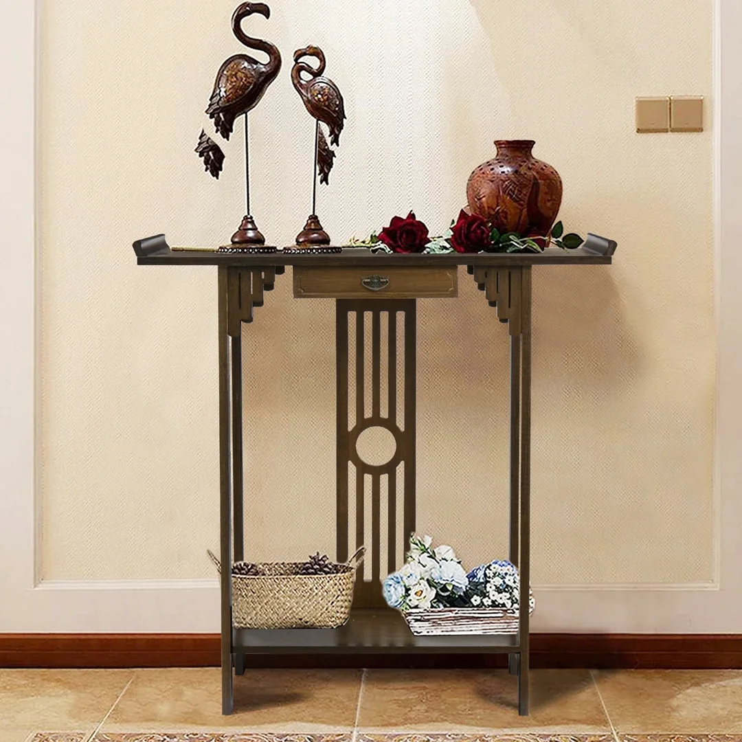 Console Table with Drawer & Bottom Shelf Entryway Foyer Accent Table Home Furniture for Living Room, Hallway & Sofa Area