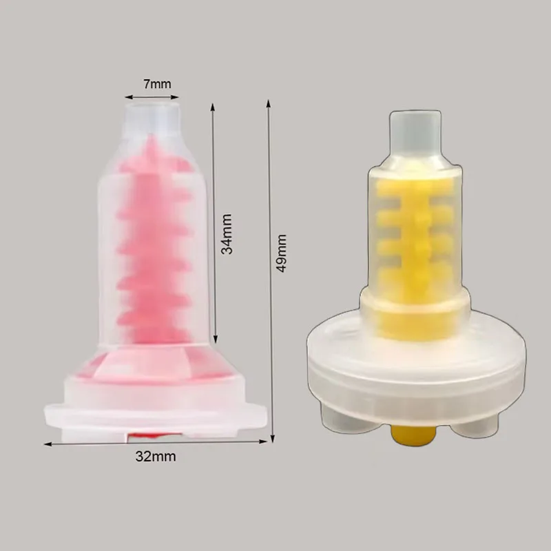 50 Stück Dental-Abdruck-Mischspitzen, Silikonkautschuk-Pistole, Förderung, Mischkopf, Gelb, 1:1, Einweg-Verbrauchsmaterialien für Dentallabore – Detail 4