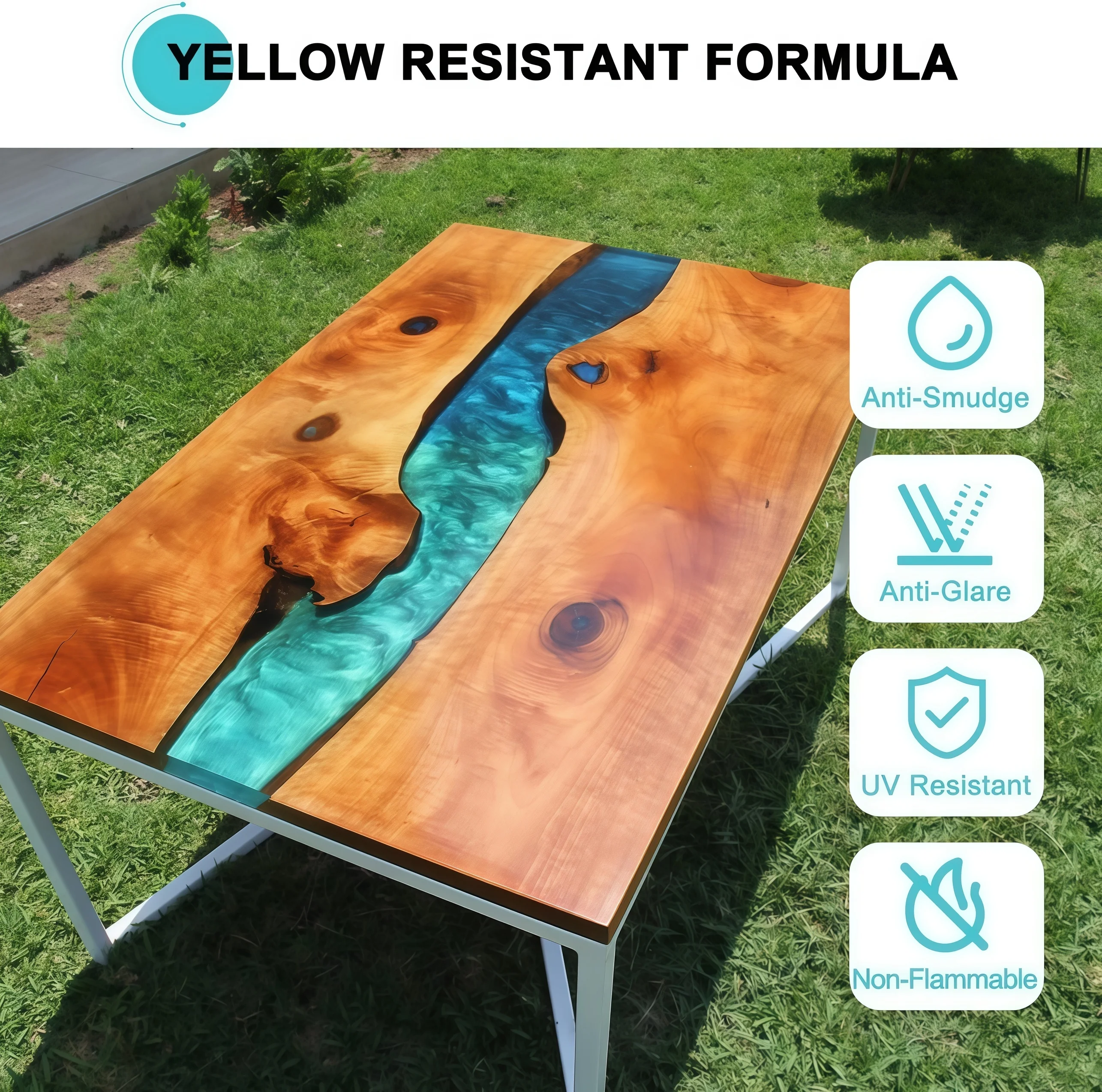 Klares Epoxidharz-Set Geeignet für DIY, 1:1 Verhältnis No-Mix-Formel für Schmuckherstellung, Tischplatten-Bastelarbeiten, Holzanwendungen, Formen – Detail 12
