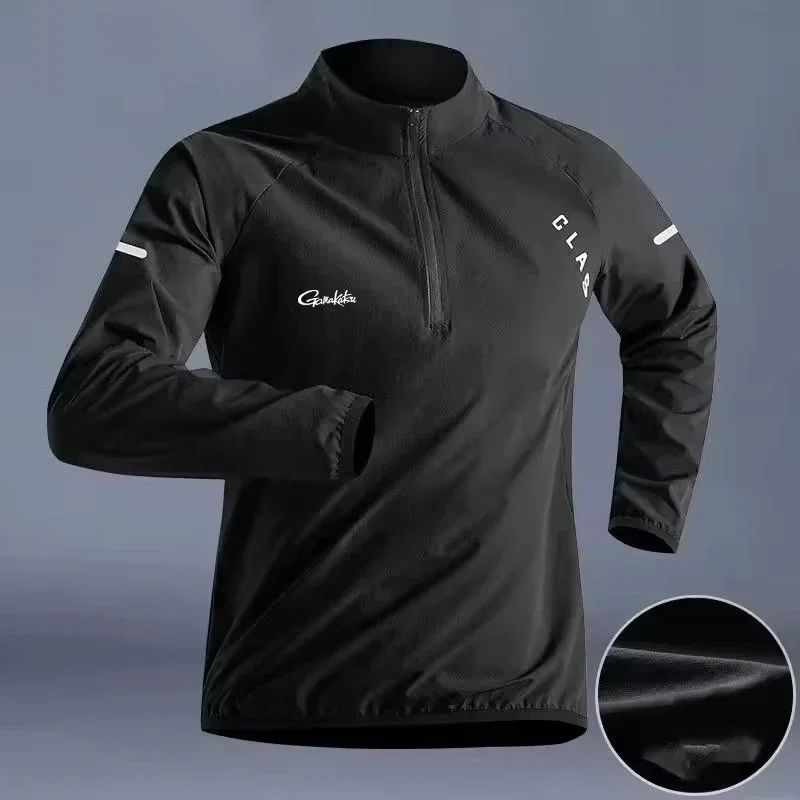 

2025 White Men Running Jackets Gym Zipper Hooded Sport Jacke Jogging Fishing Gamakatsu Sweatshirt Casual Running Sportswear