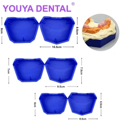 Base de molde Dental para laboratorio, bandejas de impresión antigua, Kit de moldes para yeso, recorte de fundición, 3 tamaños, 6 piezas por juego