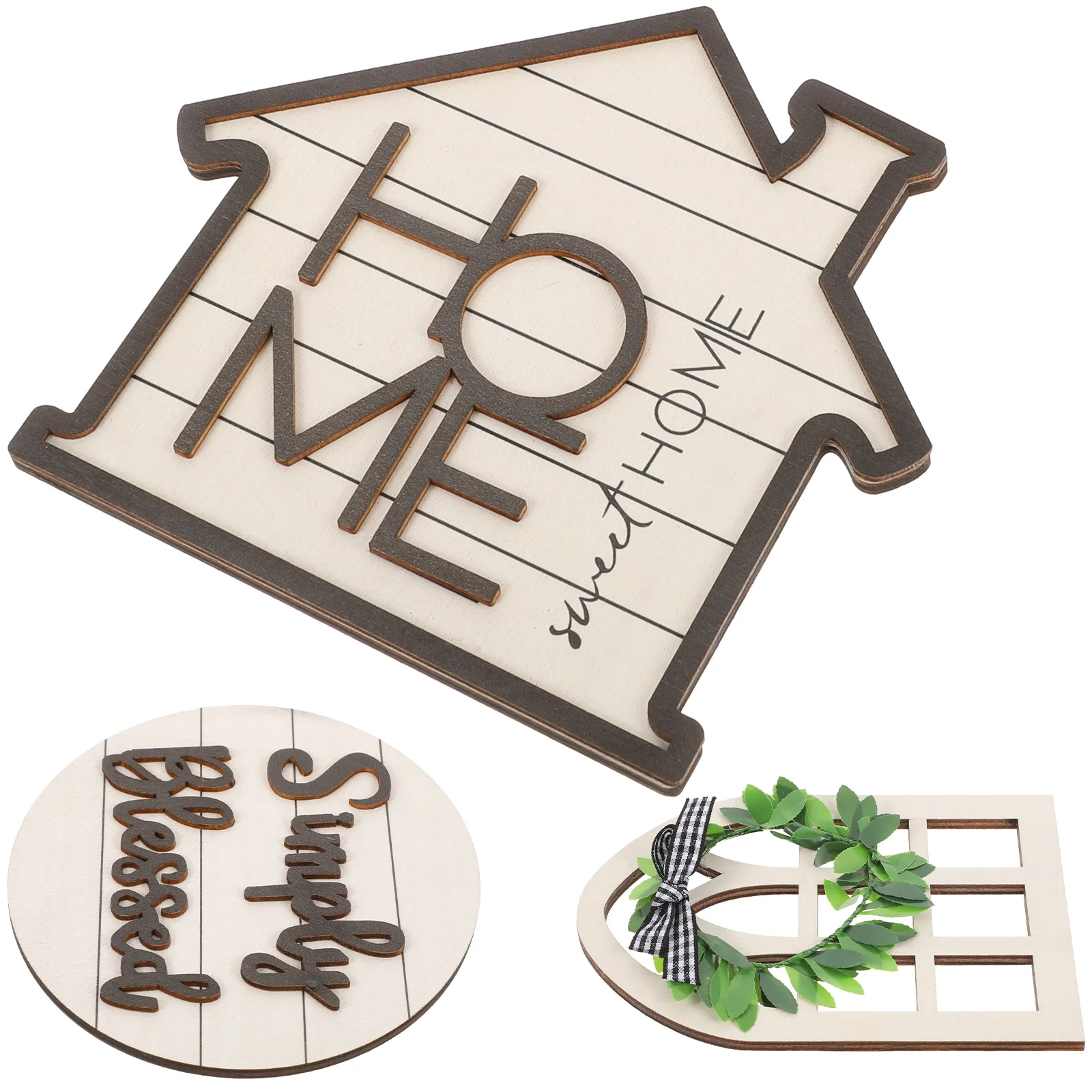 

3 Pcs Spring Tiered Tray Decor Table Decoration The Sign Farmhouse Items Wood Signs