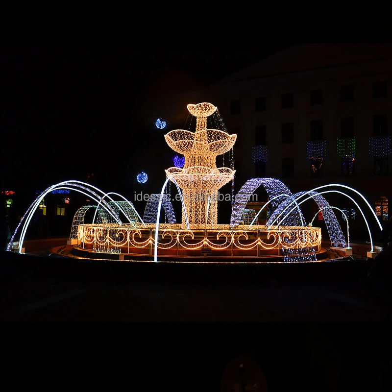 Outdoor warm white musical dancing water light fountain show for commercial grade park garden light show