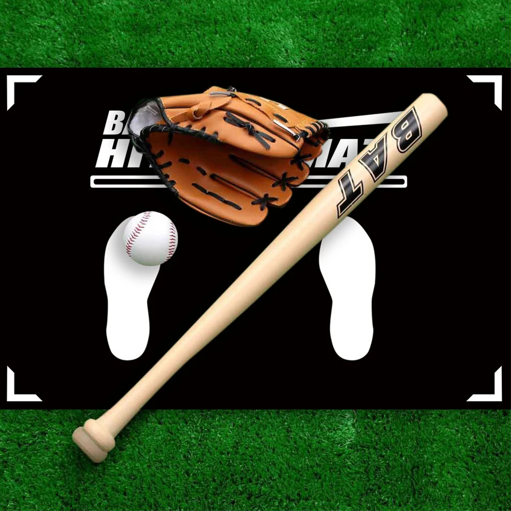 Aid Hitting Batting Practice Mat 90x60cm Baseball Batting Cushion with Toes Facing Place Baseball Training Accessories