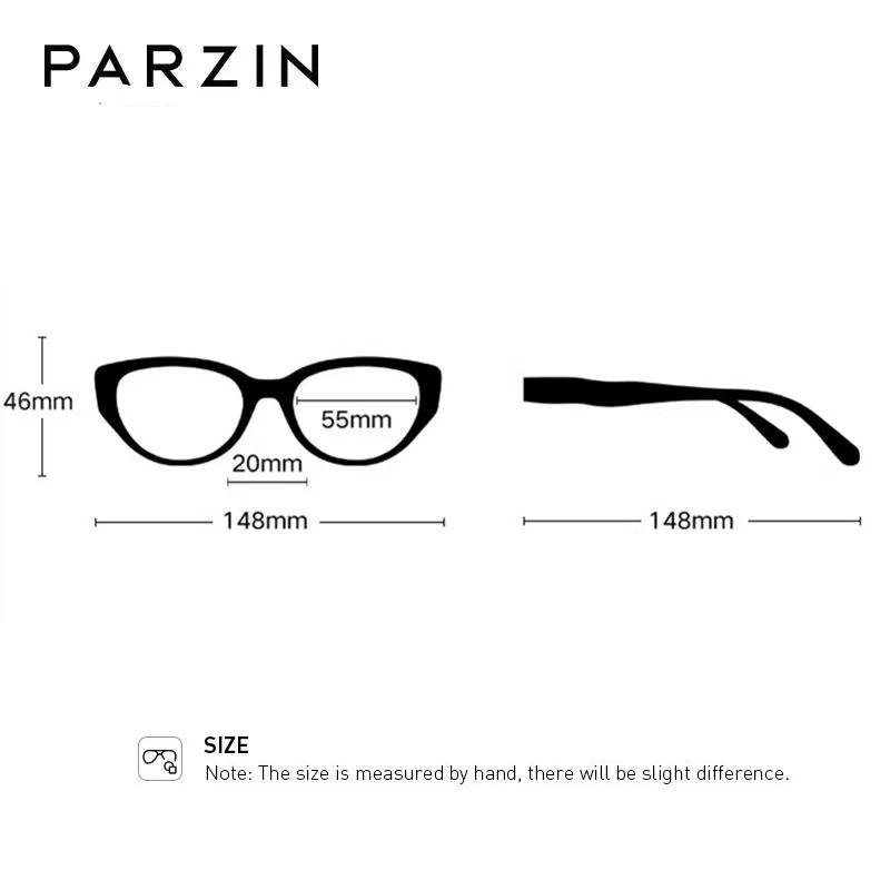 PARZIN  Vintage  Acetate Cat Eye Sunglasses Women UV Protection Ladies Shades Fashion Eyewear  7863