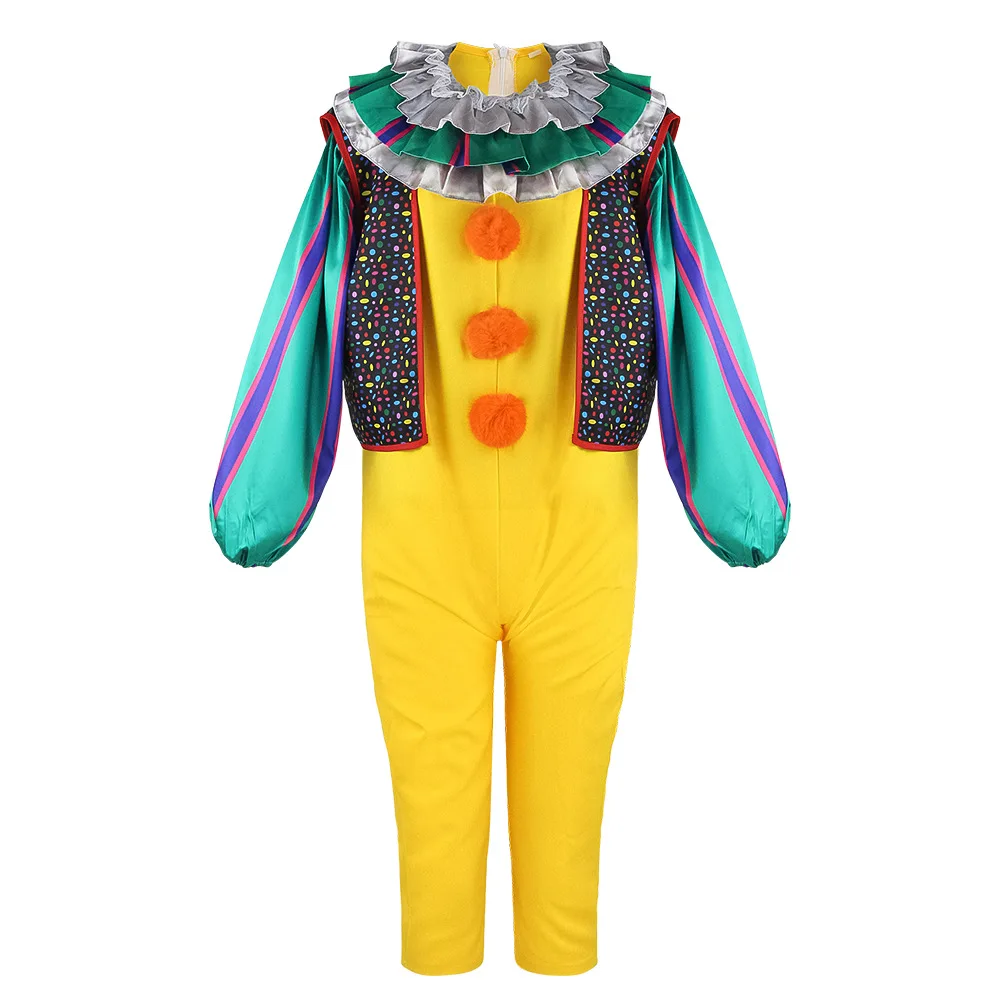 Stephen King\'s It Pennywise Cosplay Costume Clown Yellowe Joker Evil Horror Terror Halloween Coat Outwear Fancy Suit for Woman