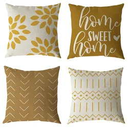 Set of 4 Throw Pillow Covers Single-side Printed Couch Modern Pillows Case for Living Room Cushion Bed Outdoor Yellow and Gr