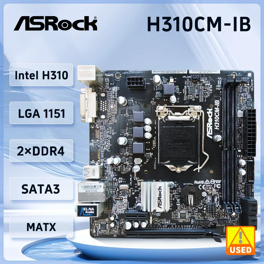 اللوحة الأم ASRock H310CM-IB LGA1151Intel H310 DDR4 32GB Micro ATX تدعم 9th/8th Gen Core i5-9400F 8500 9700F i9-9900 وحدة المعالجة المركزية