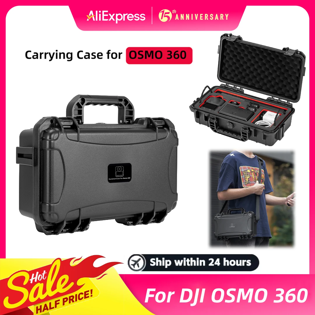DJI OSMO 360 방폭형 쉘 휴대용 보호 운반 상자 액세서리 용 더블 레이어 파노라마 카메라 보관 케이스