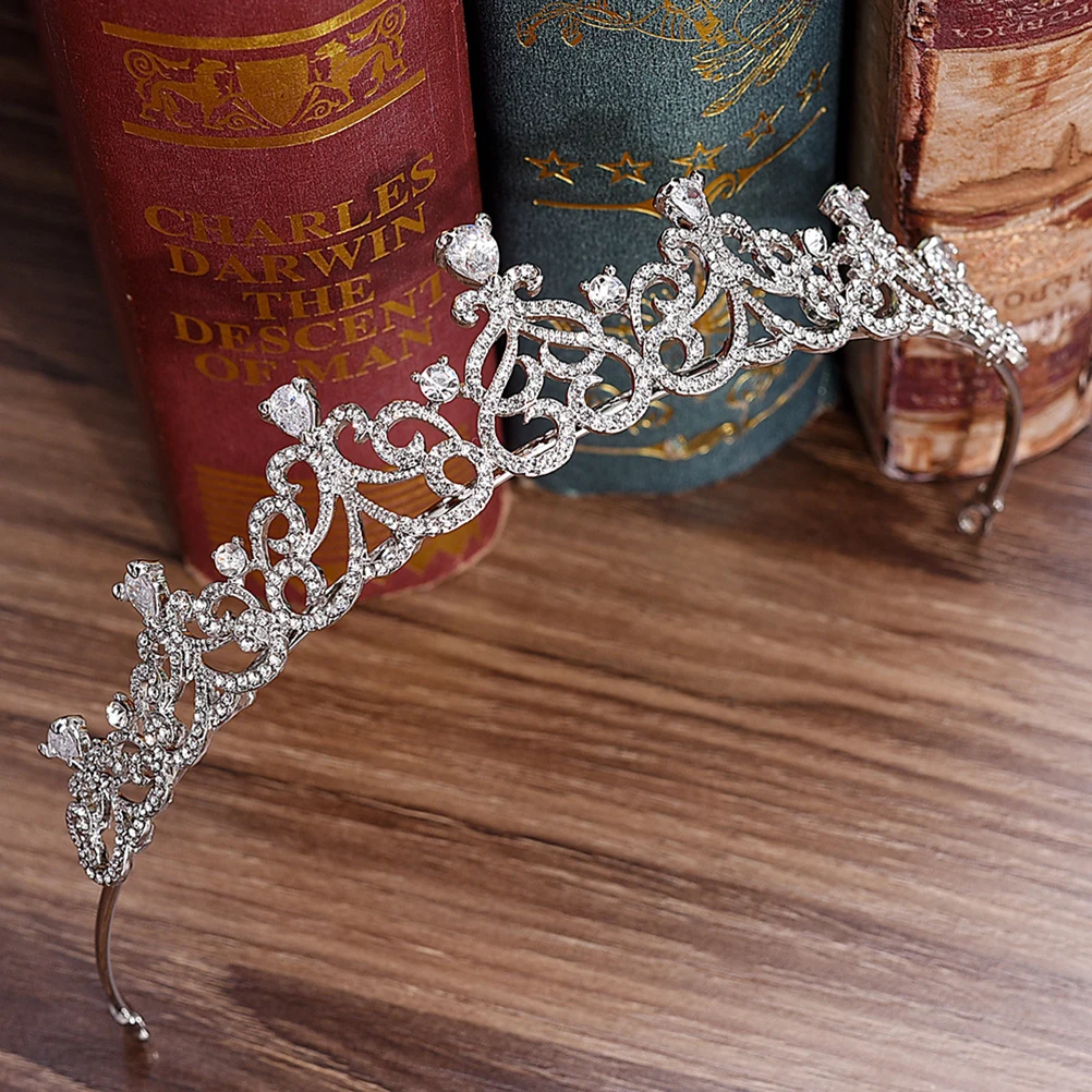 

Elegant Bridal Wedding Hair Rhinestone Headb Hair B Hoop Bride Crown Heart Shaped Wedding Tiaras Accessories