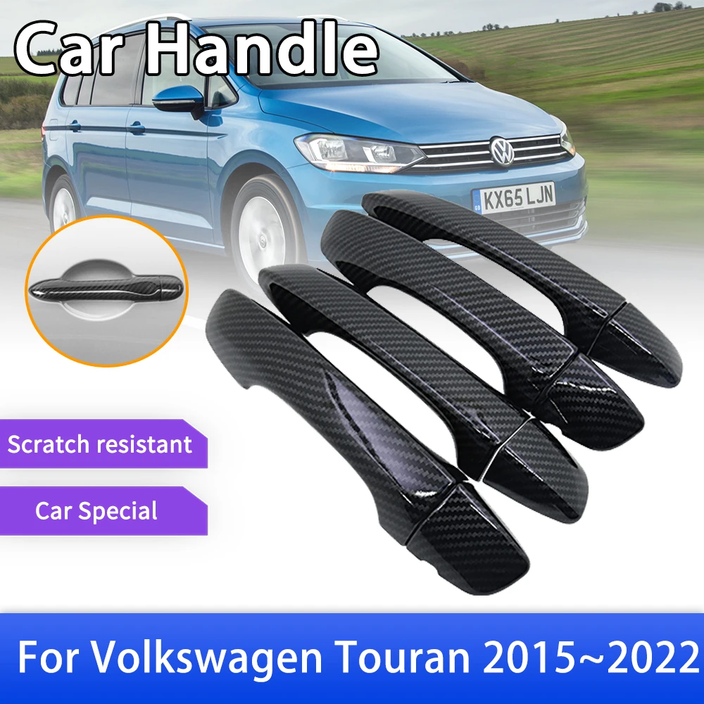 

Carbon Fiber Door Handle Cover Trim for Volkswagen VW Touran MK2 5T 2015~2022 Car Protective Accessories Stickers 2020 2021