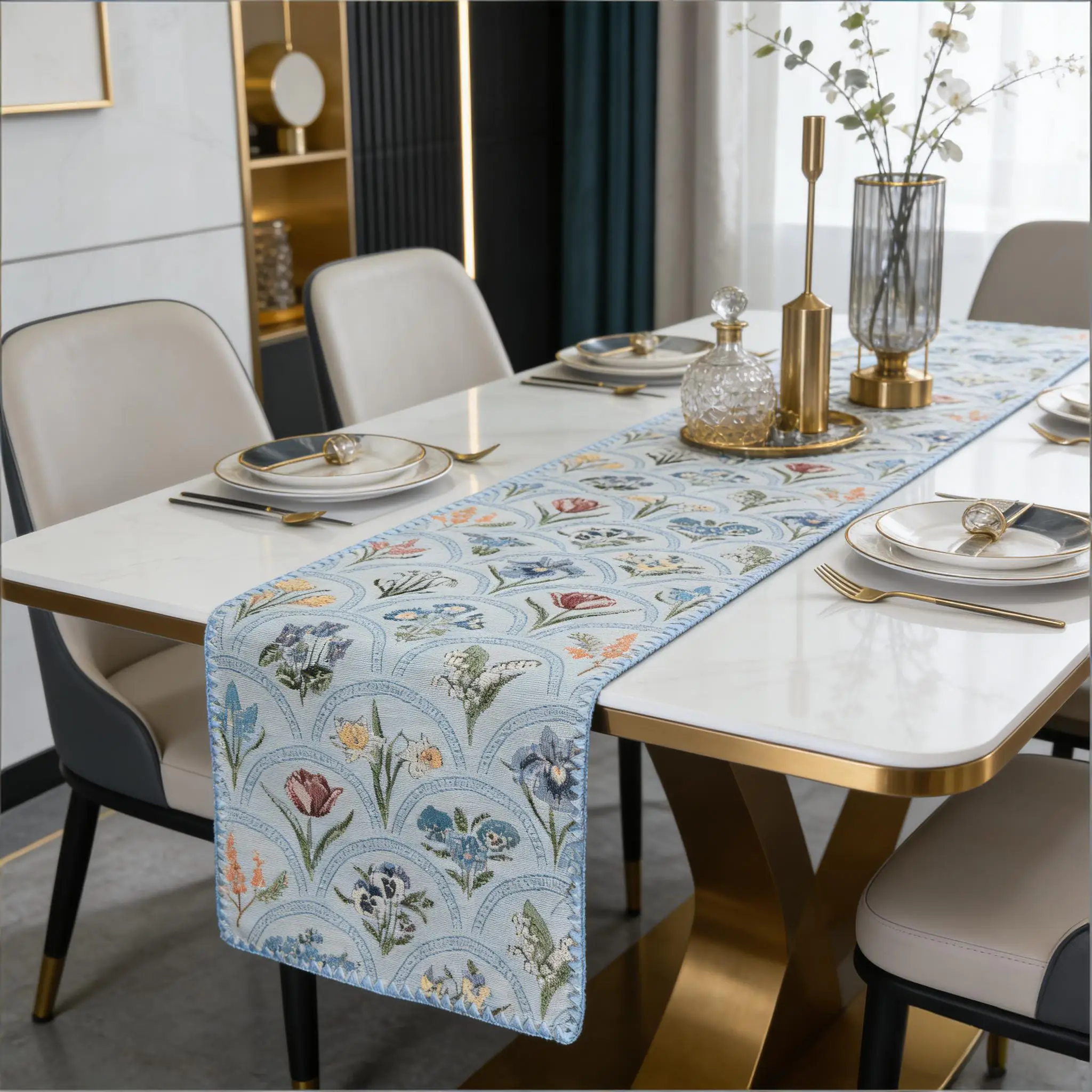 Coffee Table Runner Nordic Style Cotton Linen Table Runner, Soft Table Runner for Home Dining Table, TV Cabinet and Center Table