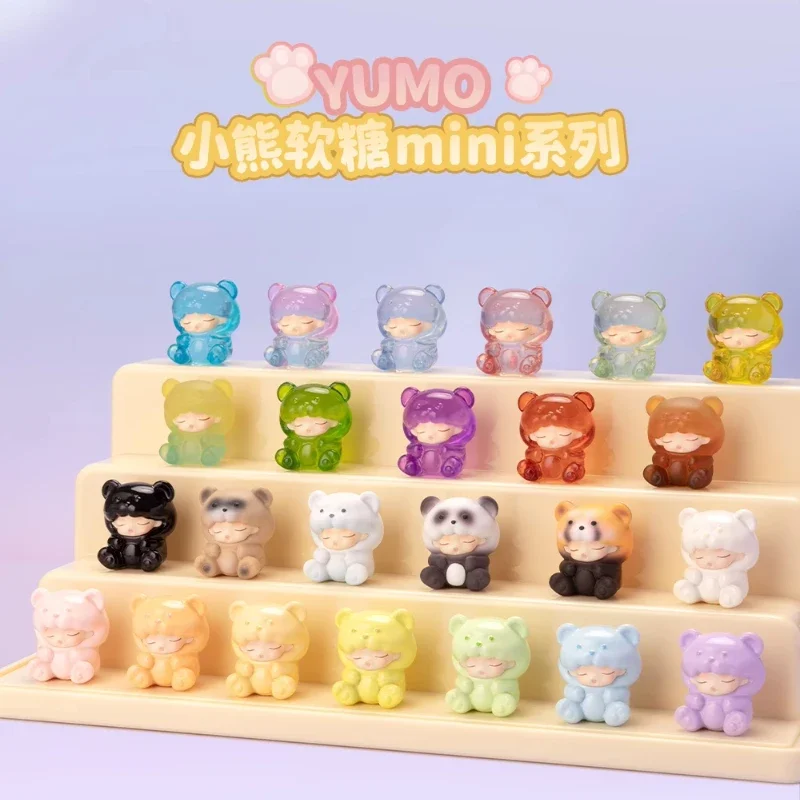 Original YUMO Gummy Bear Series Blind Box Toys Mini Doll Cute Action Figure Model Mystery Box Surprise Birthday Gift Collection