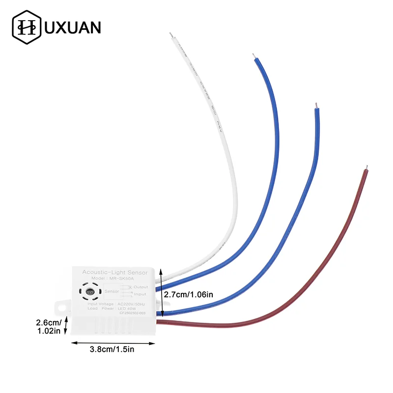 Módulo de interruptor de Sensor de voz de sonido, Control óptico acústico LED, interruptor de inducción, Detector de Sensor de Control de voz automático