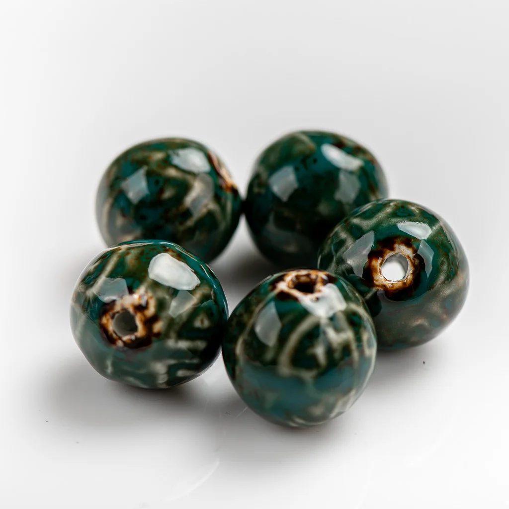 20 #5Pcs Ronde Vorm Keramische Kralen Hanger Twee Side Porselein Sieraden Deel Voor Ketting Armband Sieraden # XN076