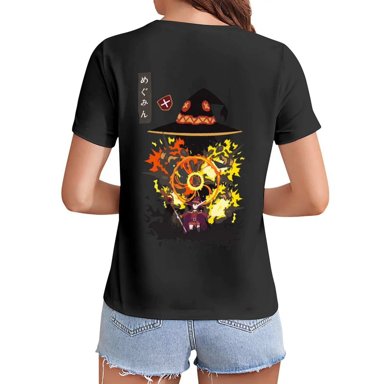 

Explosion Mage Negative Space T-Shirt summer tops customs Women's t-shirt