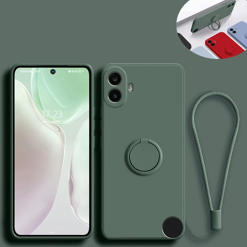 الفاخرة غطاء من السيليكون ل لا شيء CMF الهاتف 1 غطاء ناعم للصدمات جراب هاتف لا شيء الهاتف CMF غطاء مع حامل قوس