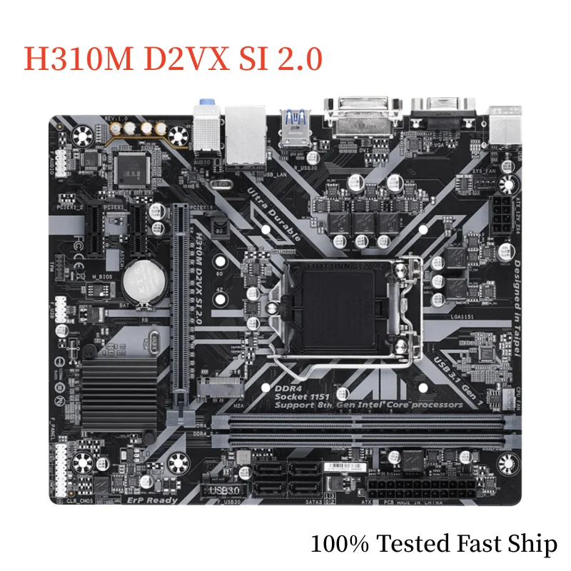 

For Gigabyte H310M D2VX SI 2.0 Motherboard H310 32GB LGA 1151 DDR4 Micro ATX Mainboard 100% Tested Fast Ship