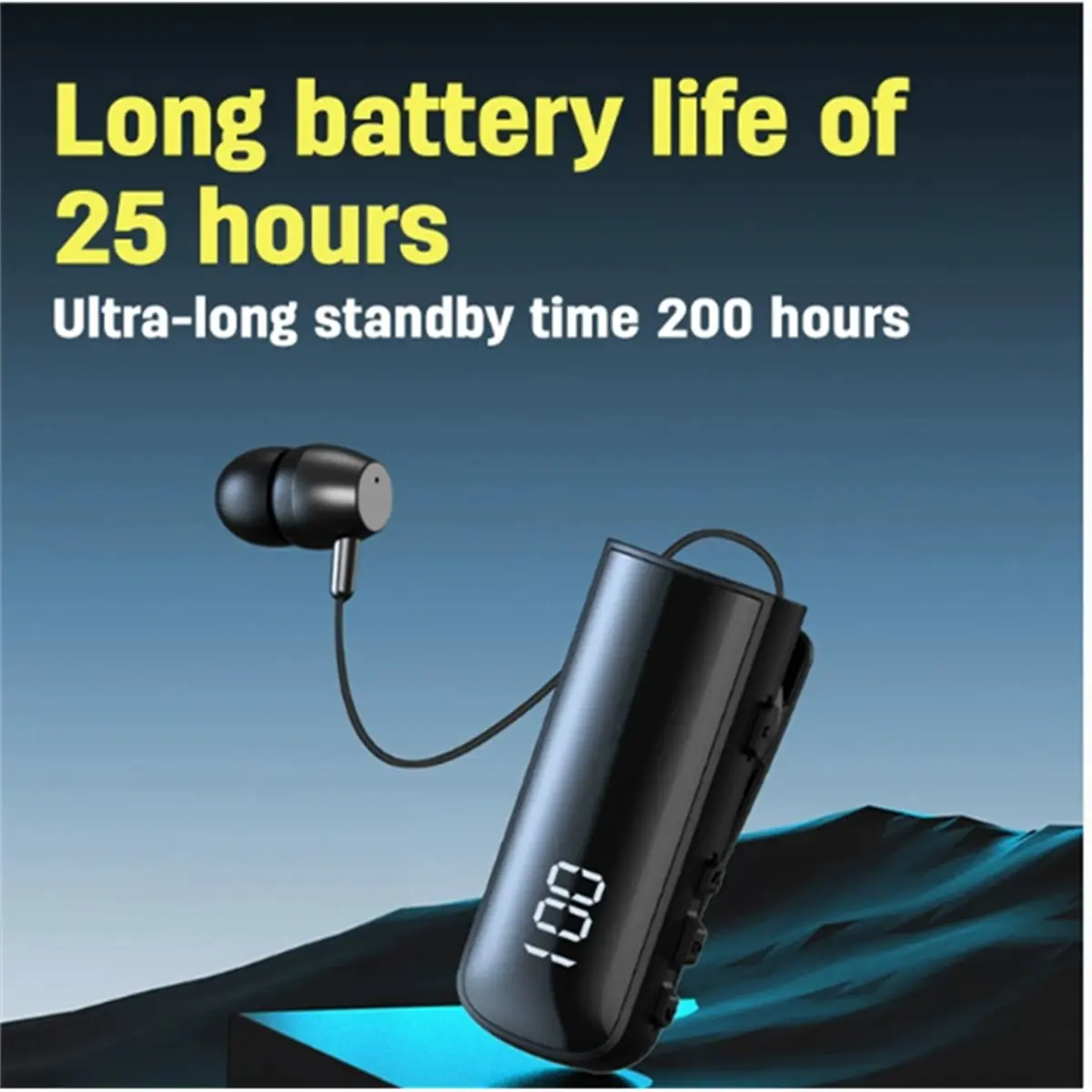 goodidea IPX7 Waterproof Noise Cancelling Wireless Bluetooth Headphones Call Reminder Vibration Retractable Headset