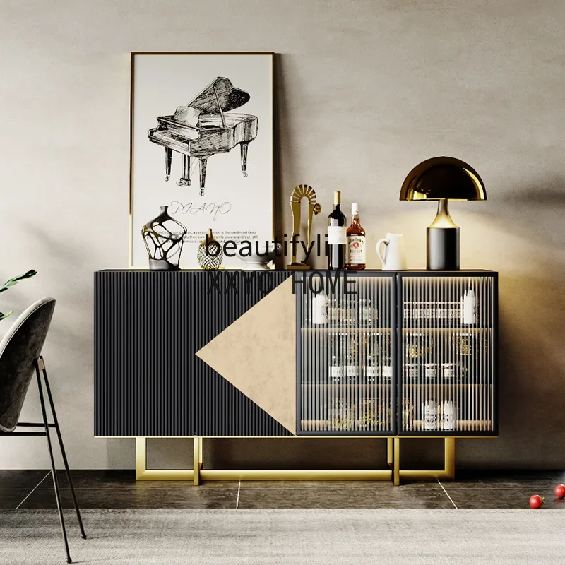 Italian Minimalist Sideboard Cabinet Home Entrance Cabinet Storage Cabinet Living Room Integrated Storage Locker