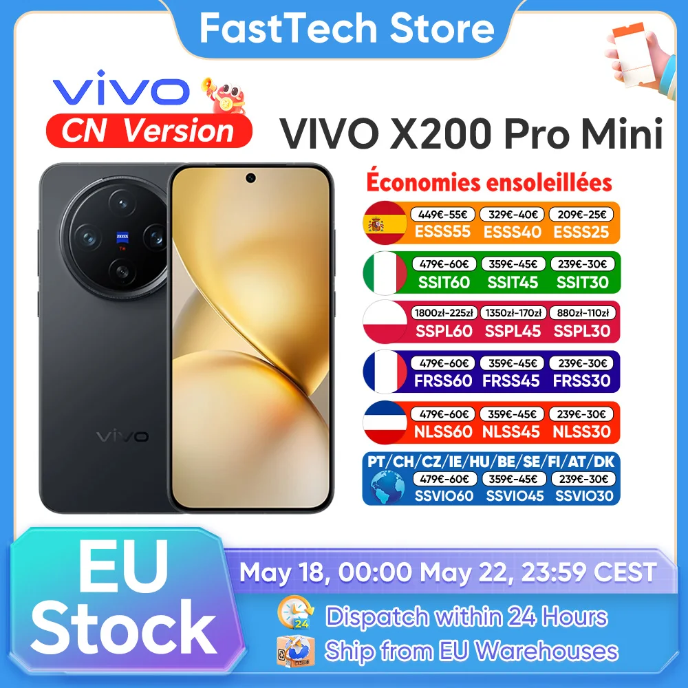 VIVO X200 Pro Mini OriginOs 5 Écran AMOLED 6,31 pouces 120 Hz Dimensity OTA 5700 mAh 90 W Appareil photo 50 MP Prise en charge Google Version CN VIVO Nouveau