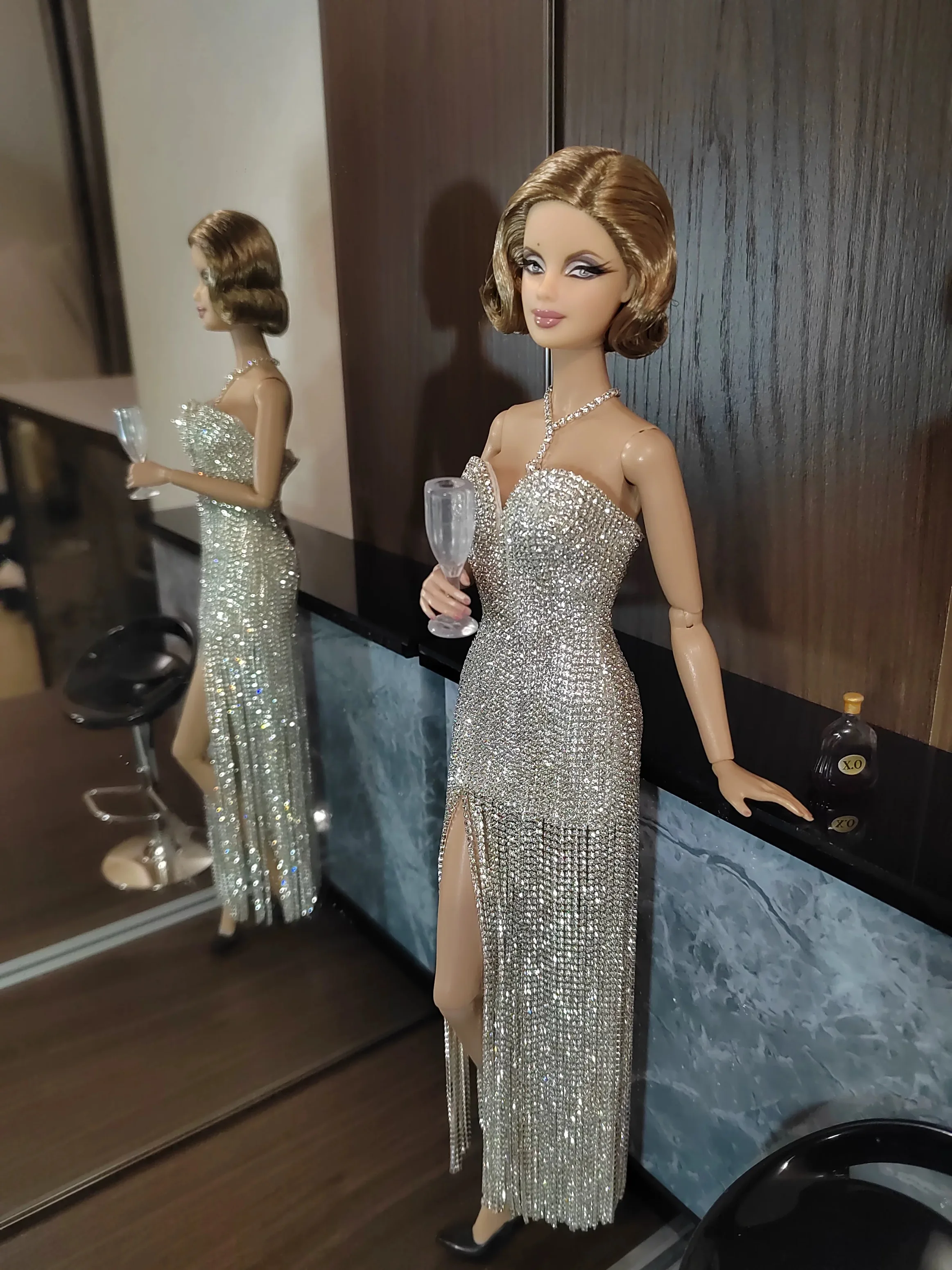 

Оригинальный дизайн, ограниченная коллекция, роскошное платье с бахромой из бриллиантов, 1/6, 30 см, одежда для куклы принцессы, аксессуары, одежда для ужина и вечеринки