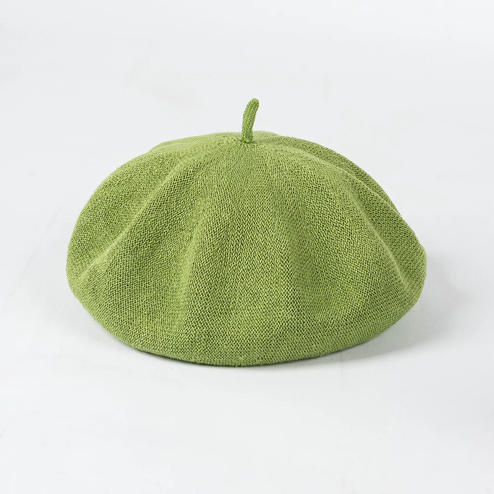 Women's Knitted Linen Beret Hats French Ladies Painter's Hat Deep Brim Mushroom Caps Beanie Soft Breathable Oversized Large Size
