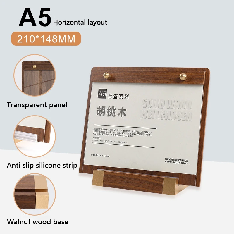 Menu Clipboard A4/A5 Size Price List Holder Display Board High-grade Coffee Menu Board For Coffee Shop Office Display Bistro