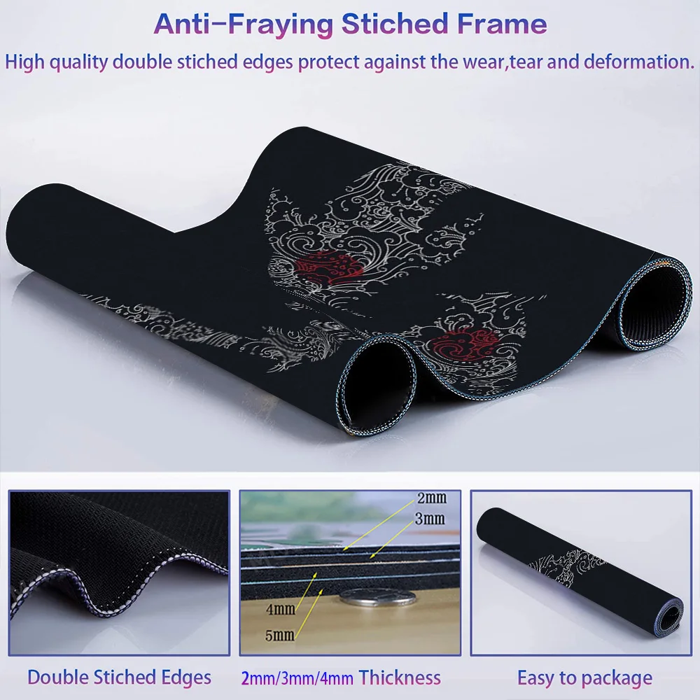 Koi mouse pad schwarz weiß erweitertes pad desktop tisch matte 1200x600 deskmat speed mauspad 800x400 japanischer großer teppich x