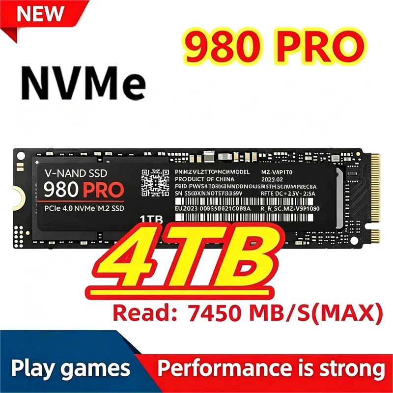 SSD 980 Pro M2 2280 NVMe High‑Speed 7300MB/S High‑Quality Large‑Capacity Hard Disk 1TB 2TB 4TB Option Solid State Drive For PC
