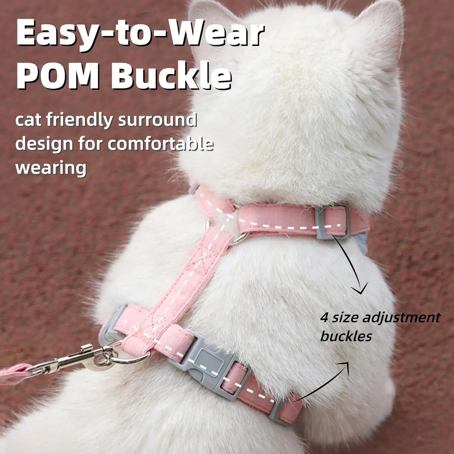 ปรับสายรัดลูกแมวชุด Escape PROOF Breathable Cat Harness และสายจูงสําหรับเดินกลางแจ้งควบคุมง่าย PET Supplies