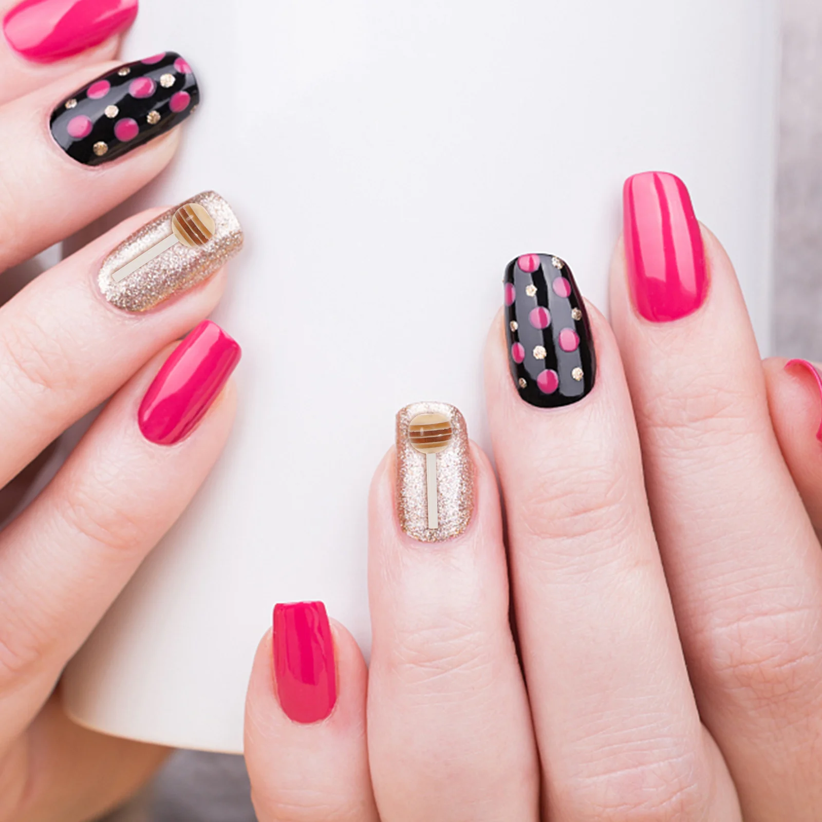 

50Pcs Lollipop Nail Charms Candy Color 3D Manicure DIY Decor Nails Art Accessories Cute Nail Ornaments Resin Charms