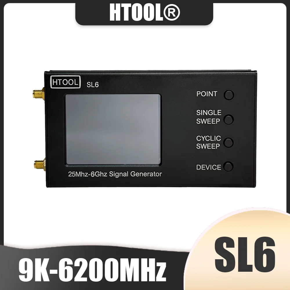 HTOOL-SL6 Portable Signal Source 9KHz-6.2GHz High Precision Dual Channel Low Phase Noise Signal Generator
