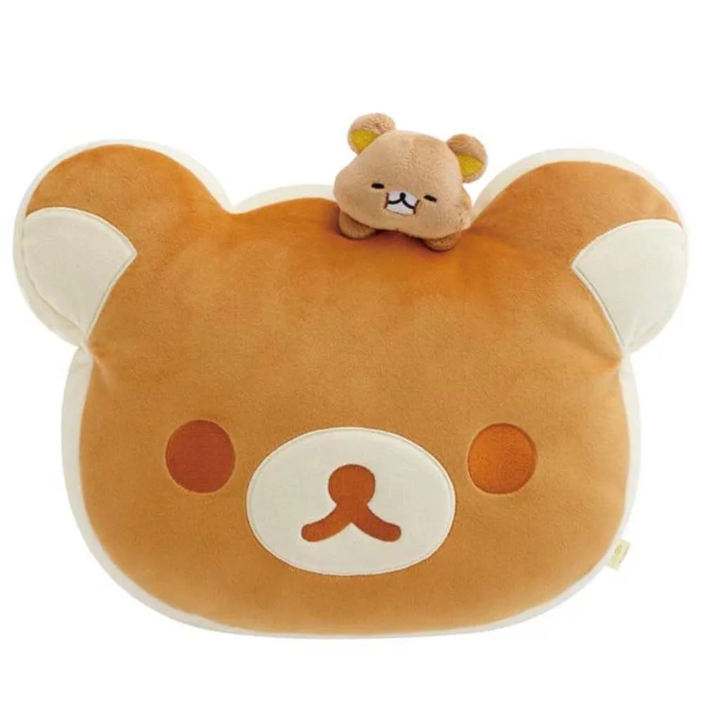

Милый медведь Rilakkuma Stay with Me, большое лицо, голова хлеба, плюшевая подушка, детская игрушка, кукла, подарки для детей 30*25 см