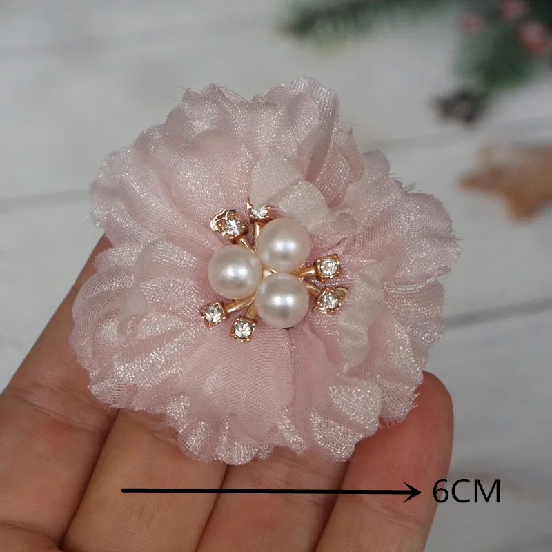 10PCS/Lot Pink Series Mix Styles Set Chiffon Fabric Flowers For Wedding Dress Hat Shoes Decoration