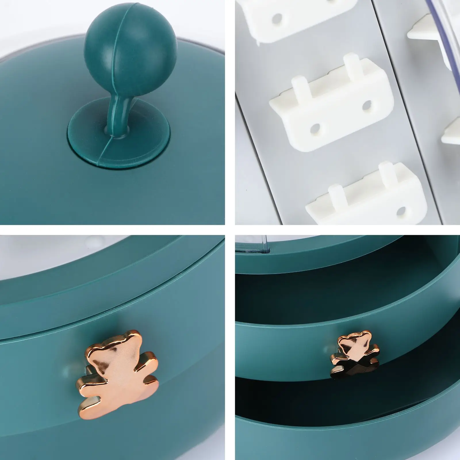 Rotating Jewelry Box High Capacity Display Case Jewelry Display Box ABS Material Earring ganizer Practical Use