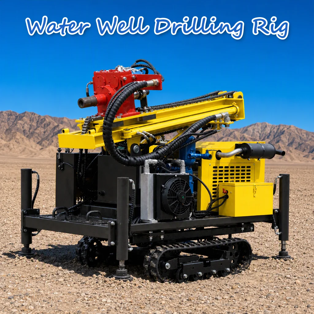 Customized Borehole Drilling Machine 200m Drilling Depth Diesel Engine Hydraulic Crawler Equipped Small for  Farm