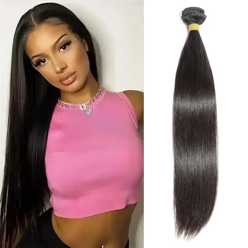 Pretty Diary 30 36Inch Brazilian Bone Straight Human Hair Extensions  3 4 Bundles Raw Virgin Remy Double Weft Wholesale