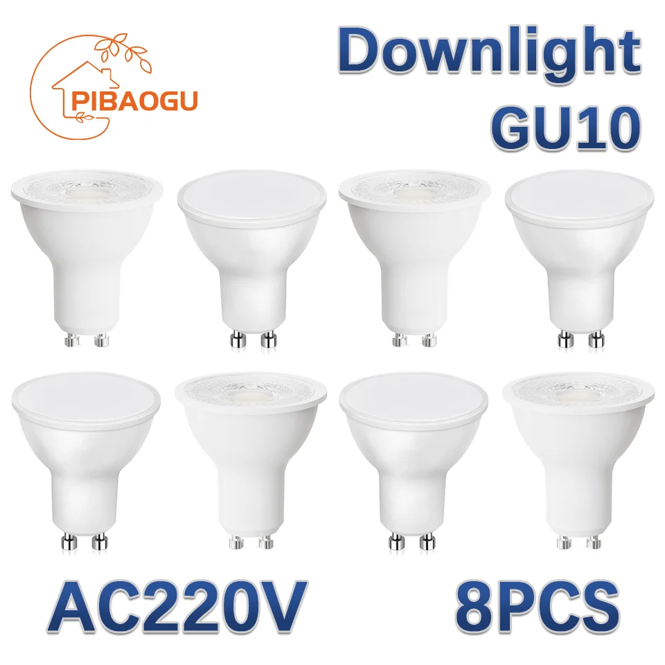 

8PCS GU10 LED Bulbs Spotlight Lampada LED AC220V 120/38 Degrees Bombillas Spot Light Replace The 50W Halogen Lamp Home Derection