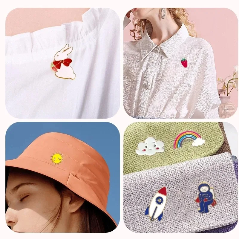 Random Enamel Pin Brooches Badges Cute Cartoon Brooches for Child and Women Metal Small Jewelry with Many Different Shapes image 5