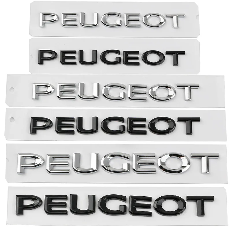 PEUGEOT Letter Logo Car Stickers for Peugeot 206 208 307 308 408 2008 3008 406 407 107 207 4007 4008 5008 Trunk Decoration