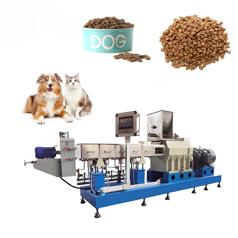 Puffed Dry Pet Dog Cat Brid Kibble Food Fish Feed Manufacturer Processing Line Machines