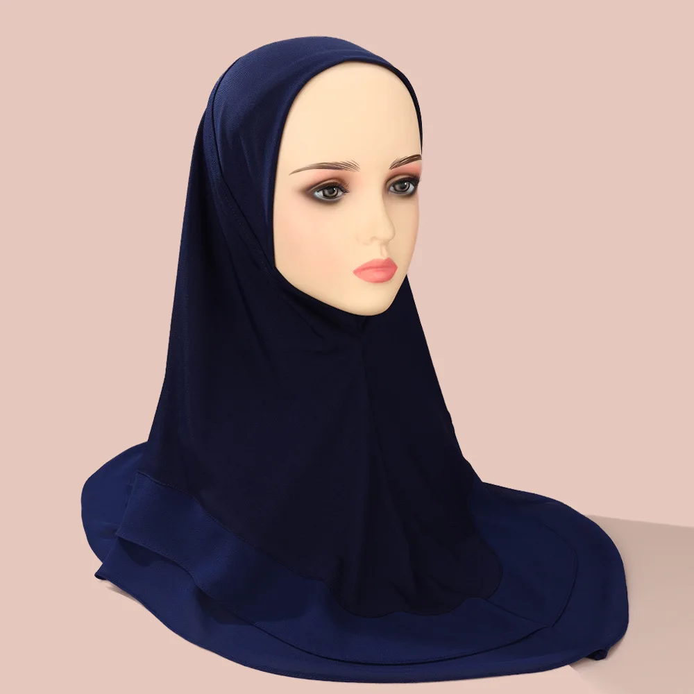 Malaysia Style Pull On Women Muslim Hijab Islam Scarf Arab Shawls Turban Chiffon Two Layer Instant Hijab Headscarf Wear Directly