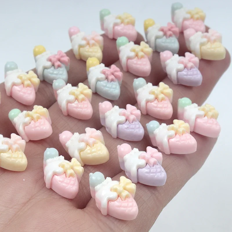 30Pcs/300pcs Mini Resin Ice Cream Bow Flat Back Scrapbooking DIY Decor Craft Decoration Children Hairpin Materials Accessories
