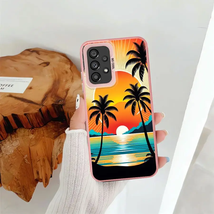 عودة غطاء الهاتف حقيبة لهاتف سامسونج غالاكسي A02 A03 A72 A06 A07 A71 A51 A52 A10 A20 A56 A04 A05 A54 A55 A30 A50 عطلة الغروب #2