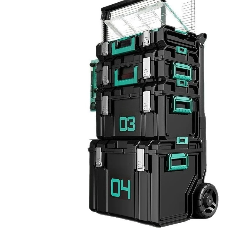 New Heavy Duty Tool Box Organizer Large Capacity Stackable Rolling Tool Chest with Handle Industrial Grade Set